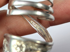 Vtg Silver-Plated William Rogers Oneida Fork Ring Floral Full Bypass Wrap Ring