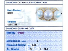 Cultured Pearl and 0.60Ct Diamond 18k Yellow Gold Cluster Ring Circa 1935