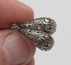 Vintage Jezlaine Sterling Silver Earrings Open Scroll Work Filigree JEZ 925