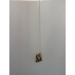 Vintage Gold Mesh Pouch Pendant Necklace Miniature Bag Statement Jewelry 32 In