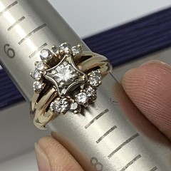 Vintage 14k Solid Yellow Gold .90ct Natural European Cut Diamond Ring