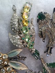 Antique Brooch Lot Crown Trifari Jewled Symphony,Czech, Alfred Philippe?? Etc