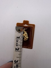 Vintage MERMAID Gold Tone Metal Pendant Charm STILL ON CARD New Old Stock NOS