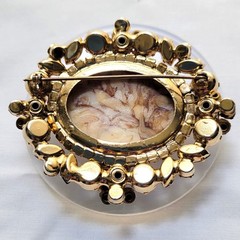 Juliana D&E Faux Honey Malachite Marble Bracelet Brooch Earrings Set Book Piece