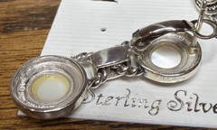 Vintage Jezlaine Sterling Silver 925 Mother of Pearl Drop Dangle Earrings NEW