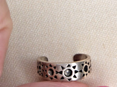 Vintage Signed Mark Anthony Sterling Silver Toe Ring SUNBURST DESIGN Size 3