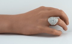 Diamond Ring 14K White Gold Cluster Cocktail 3.00ct TDW VJ