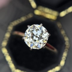 Antique Natural GIA 2.48 K VS2 Antique Old Mine Cut Diamond Engagement Ring