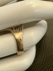 Vintage Modernist Sterling 925 Ring Chevron Knuckle Style Ring 3.64 Grams Size 7