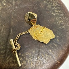Vintage NOS 1970s Double Roaring Tiger Gold Tone Lapel Pin Tietack