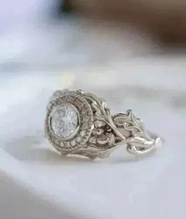 2Ct Art Deco Vintage Style Lab Created Diamond Engagement 14k White Gold FN Ring