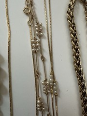 Vintage Costume Jewelry Lot 12 Pairs Earrings & 17 Necklaces Gold & Silver Tone