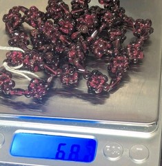 Vintage Garnet Beaded Necklace 341 Carat Burgundy Almandine Bohemian Cluster 26″