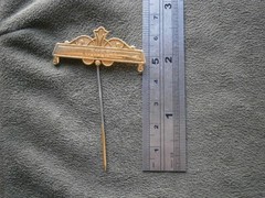 Masonic Breast Jewel VICTORY Top Bar Goldtone Lapel Stick Pin 7.2g ~ FLAW