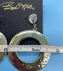 Birch Hill Gold & Silver-Tone Hoop Dangle-Drop Post Earrings New Old Stock Card