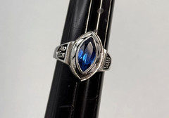Vintage UAW Ring Sterling Silver Blue Stone 659 UAW General Motors 25 yr