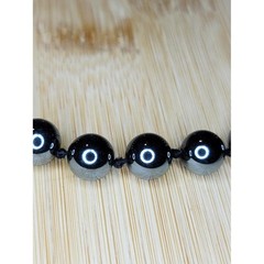 Vintage Black Hematite Bracelet Hand Knotted Beads Gold Tone Barrel Clasp