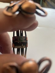vintage hinged copper bracelet Matisse Renoir Style
