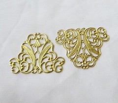 30pcs Brass Filigree 29x37mm Stamping Findings DIY Jewelry Accessory Supplies