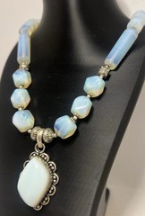 Vintage Opaline Glass Statement Necklace