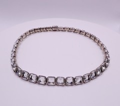 Antique Art Deco Rivere Choker Necklace Sterling Silver Signed H&H Womens