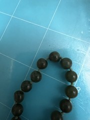 Vintage Spinach Green Jade 6mm Small Beaded Necklace 17”