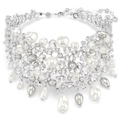 Swarovski Constella necklace Round cut, white, rhodium plated