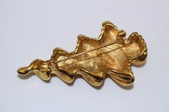 VINTAGE VERO RHINESTONE CHRISTMAS TREE BROOCH/PIN-GOLD TONE-SIGNED