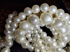 Frank Hess Inspired Matte-Shine Wired Tiered Glass Pearl Cascade Necklace Japan