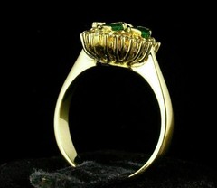 3.75Ct VVS1 Marquise Cut Lab Created Emerald & Diamond Wedding 14K Gold FN Ring