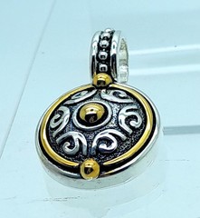 Vintage unique design style Two Tone round shape Pendant charm fashion jewelry