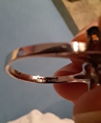 Ring sz 7 Good quality costume jewelry 18K HGE White Gold Electroplate Exc cond