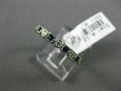 .34CT DIAMOND & AAA SAPPHIRE 14K WHITE GOLD FILIGREE MILGRAIN ANNIVERSARY RING