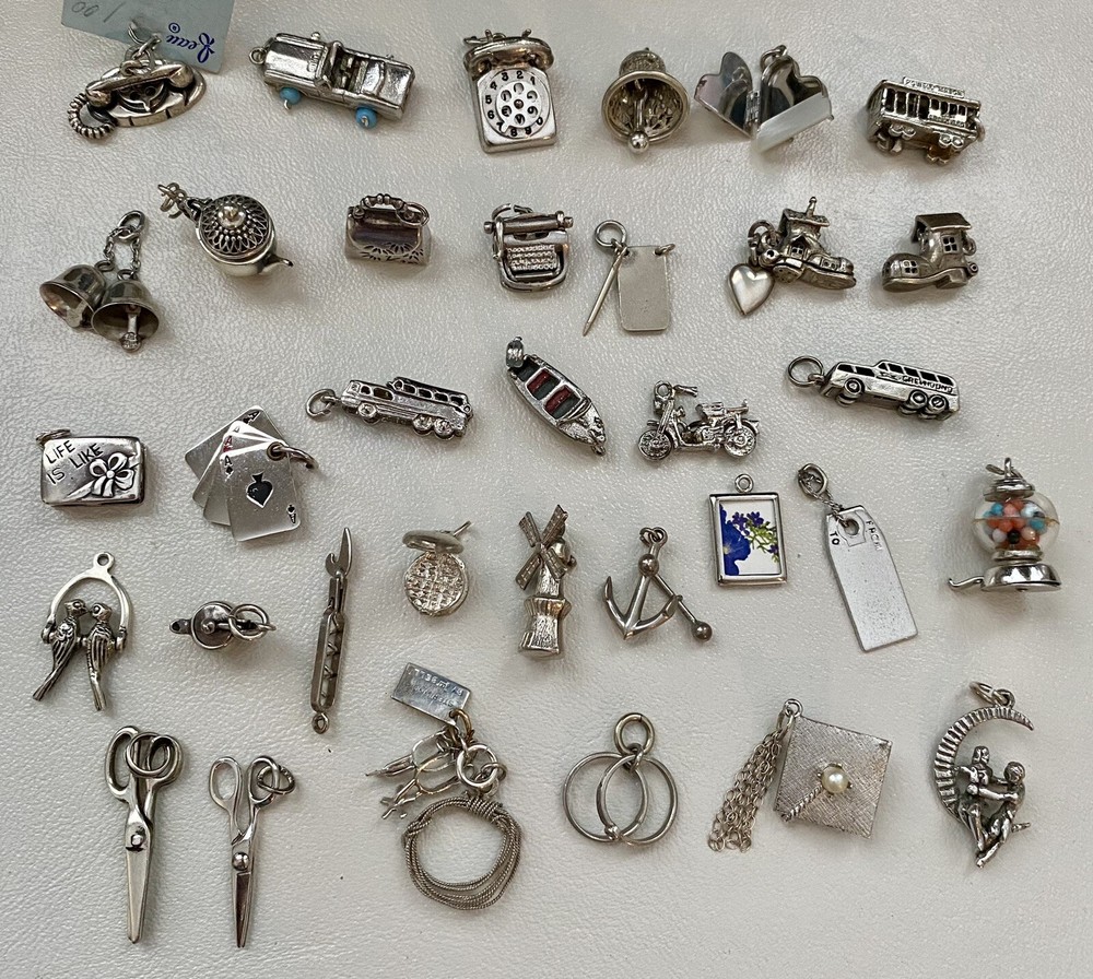 Vintage Sterling Silver Moving Mechanical Articulated Charms YOU CHOOSE