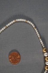 Vtg Pearl Necklace 18k Yellow Gold Clasp & Beads 16″ Long