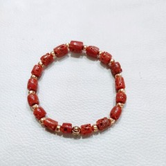 Red Coral Bracelet Italy Natural Coral Bracelet Handmade Coral Gemstone Bracelet