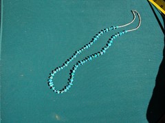 Vintage Kingman Turquoise Olive Shell Heishi Necklace 29″ Southwestern 35g