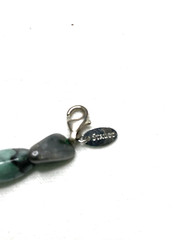 Vtg Stauer Necklace Emeralds in the Raw Silver 925 Lobster Clasp Green Artsy