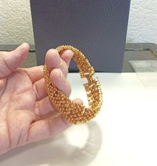 Vintage Sarah Coventry Golden Mesh Linked Braclet Textured with Tiny Balls sz 7