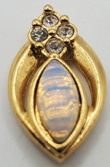 Vintage Avon Faux Opal Oval Gold Tone Pendant Only – .8″ x .45″