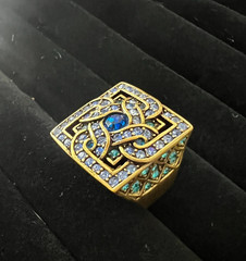 LaVintage RING Multi-Color Rhinestone Statement Cocktail Ring Vintage, SIZE US 8