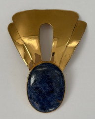 Vtg FLORELLE Pendants Lot 3 Signed Brutalist Modernist Jewelry Onyx Sodalite 70s