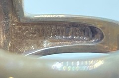 Vintage Sterling Silver 925 Mother of Pearl Marcasite Art Deco Ring Size 5.5