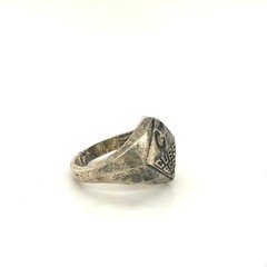 Vintage Signed Sterling Vargas Carved Cubs BSA Logo Signet Dome Ring Band size 6