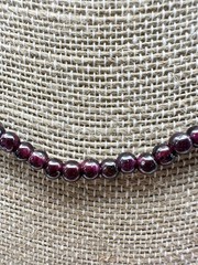 Vintage Garnet Nugget Bead Necklace 16.5”