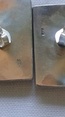 Vintage Sterling Silver Lapis Earrings. Modernist Geometric Stud 1.5 inch