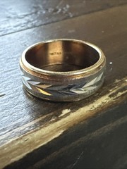 Vintage Men’s Size 7 18KT HGE Gold Electroplate Wedding Band Wheat Engraved Ring