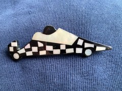 Vintage Mid Century Lucite Brooch Lot Chic Cool Black Woman’s Face Race Car GUC