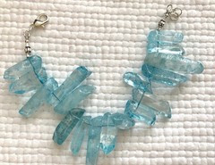 druzy quartz blue chunky bracelet 8.5 in