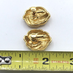 Vintage Napier Gold Tone Swirl Twisted Clip On Screw Back Adjustable Earrings